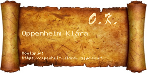 Oppenheim Klára névjegykártya